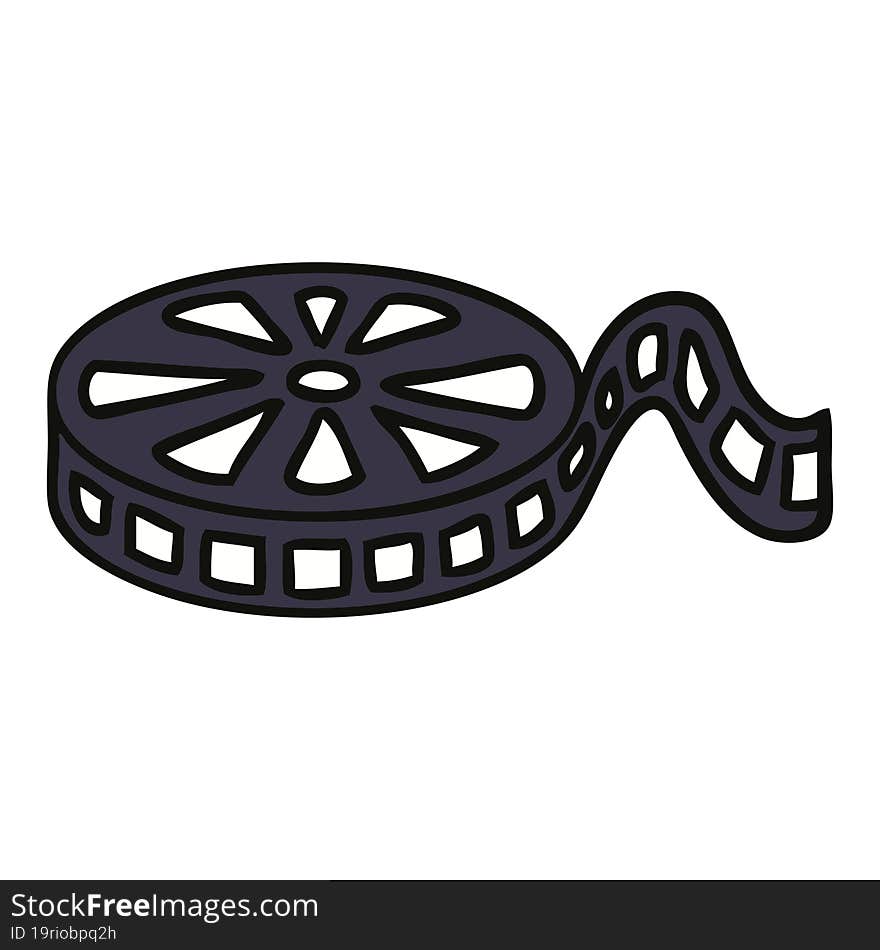 cute cartoon of a film reel. cute cartoon of a film reel