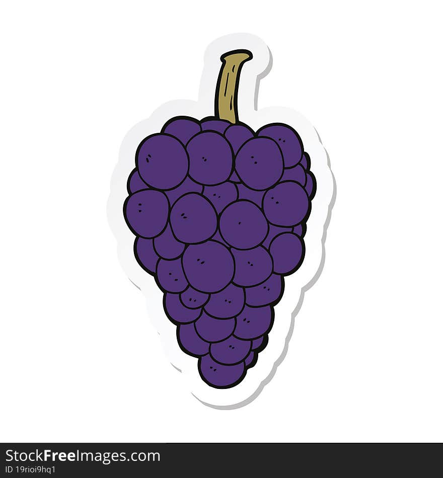 Sticker Of A Cartoon Grapes