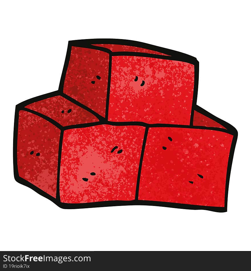 cartoon doodle stacked bricks
