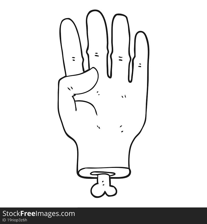 Black And White Cartoon Hand