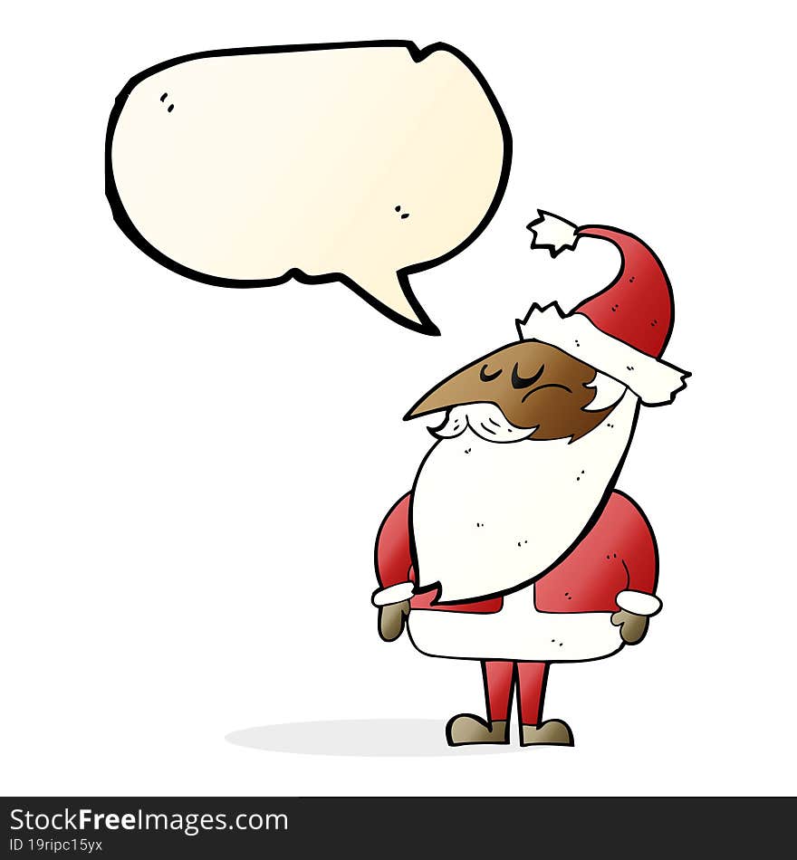 Cartoon Santa Claus With Speech Bubble