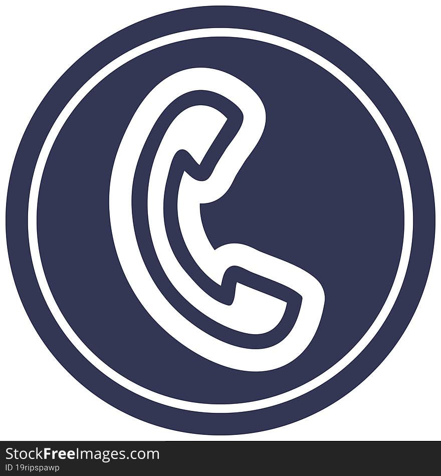 telephone handset circular icon