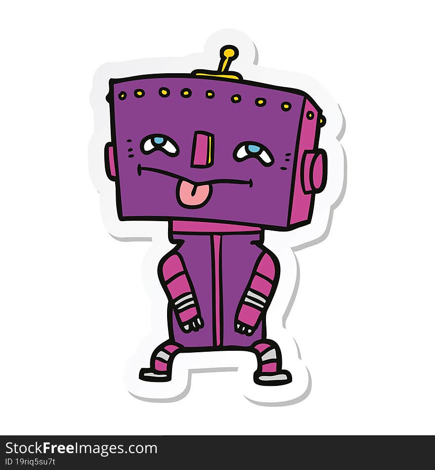 sticker of a cartoon robot