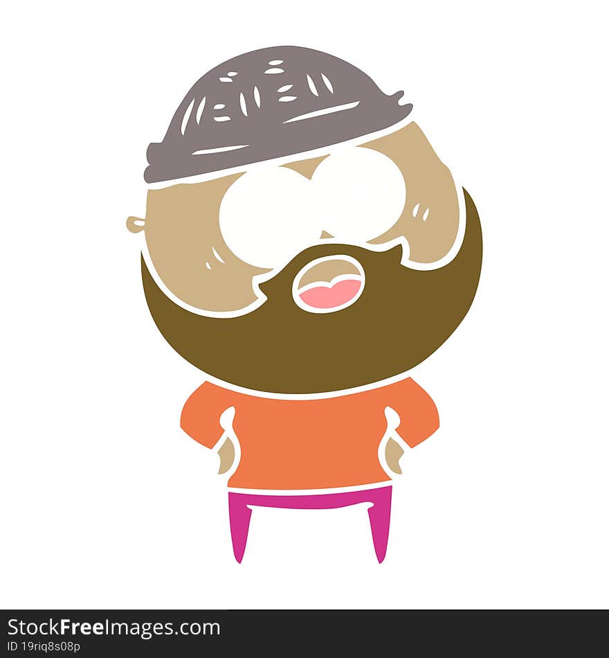 flat color style cartoon bearded man