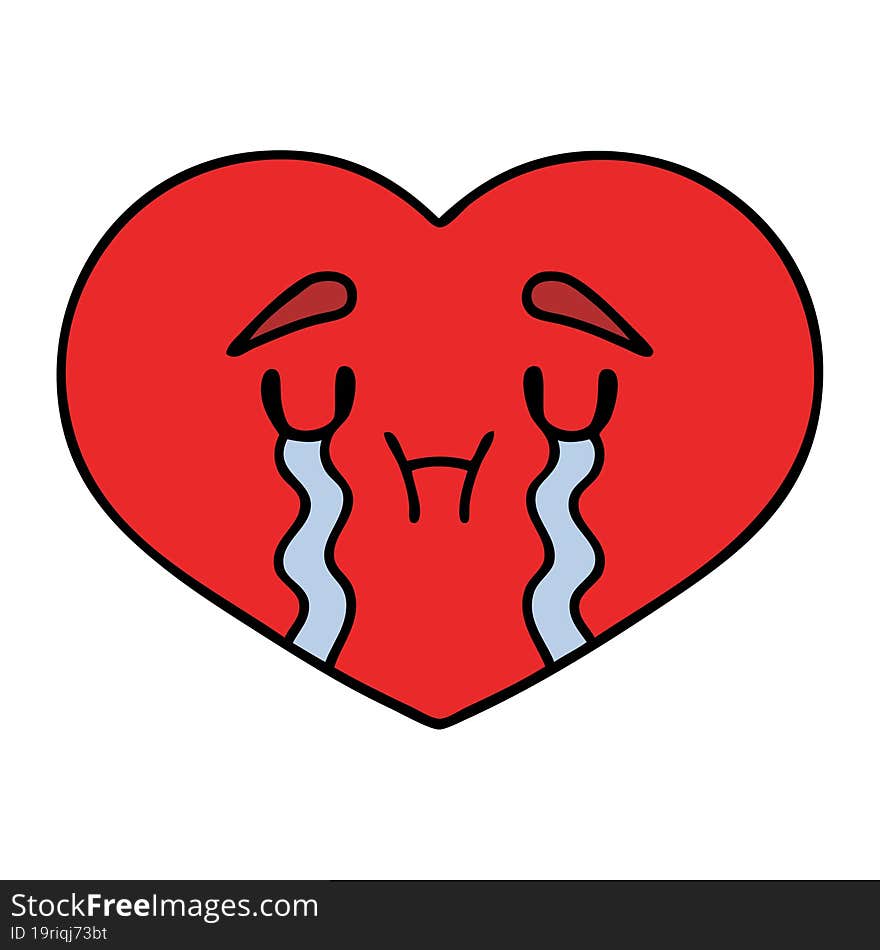 cartoon of a crying love heart