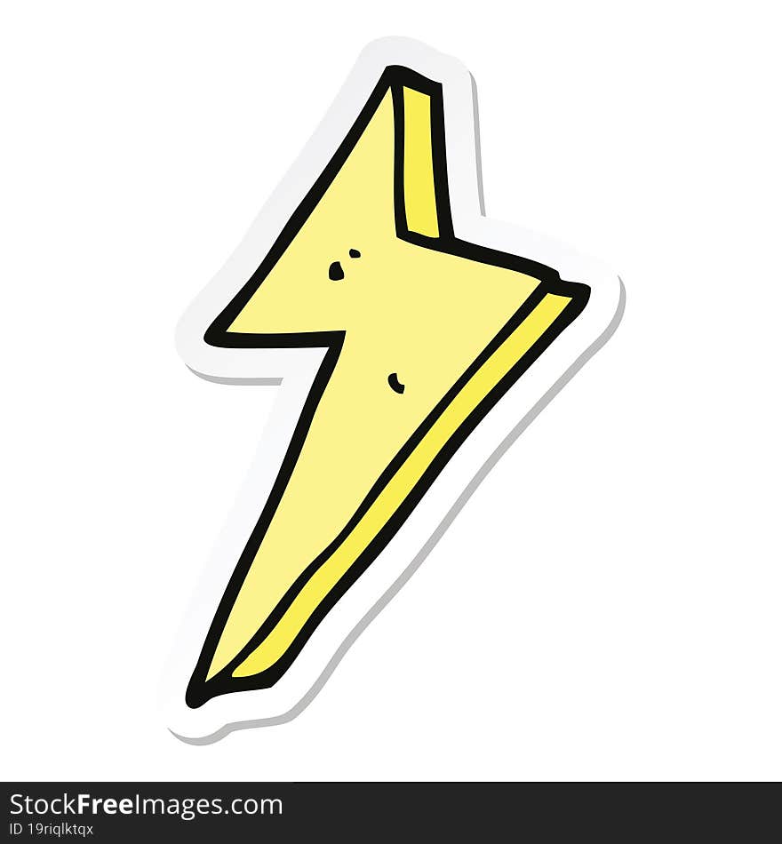 sticker of a cartoon lightning