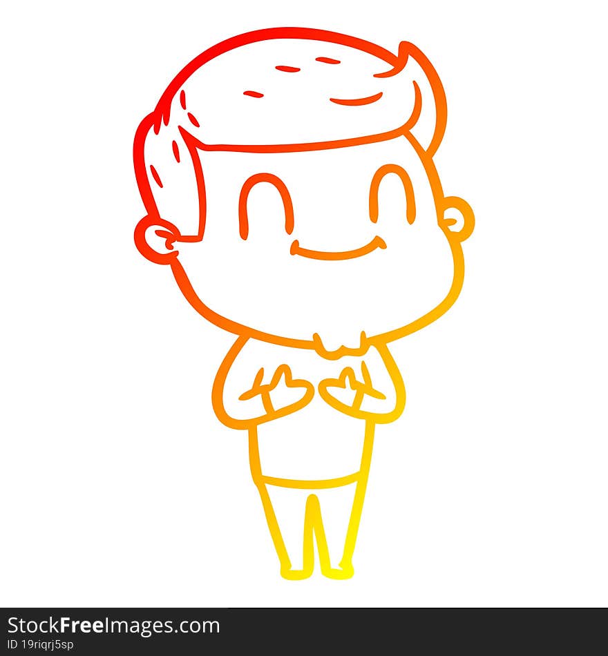 warm gradient line drawing cartoon friendly man