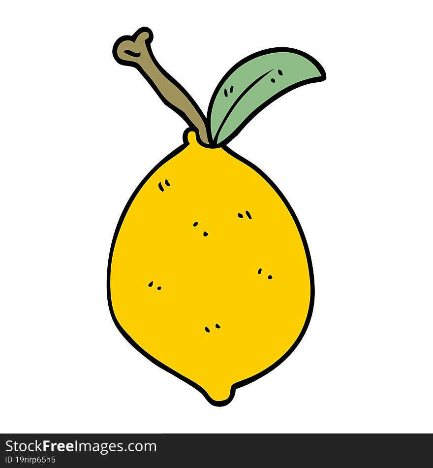 cartoon doodle organic lemon