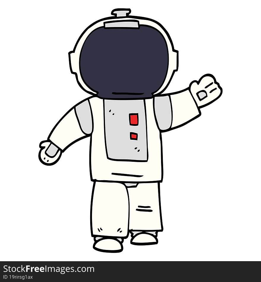 Cartoon Doodle Walking Astronaut