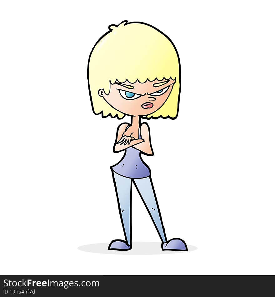 cartoon angry woman