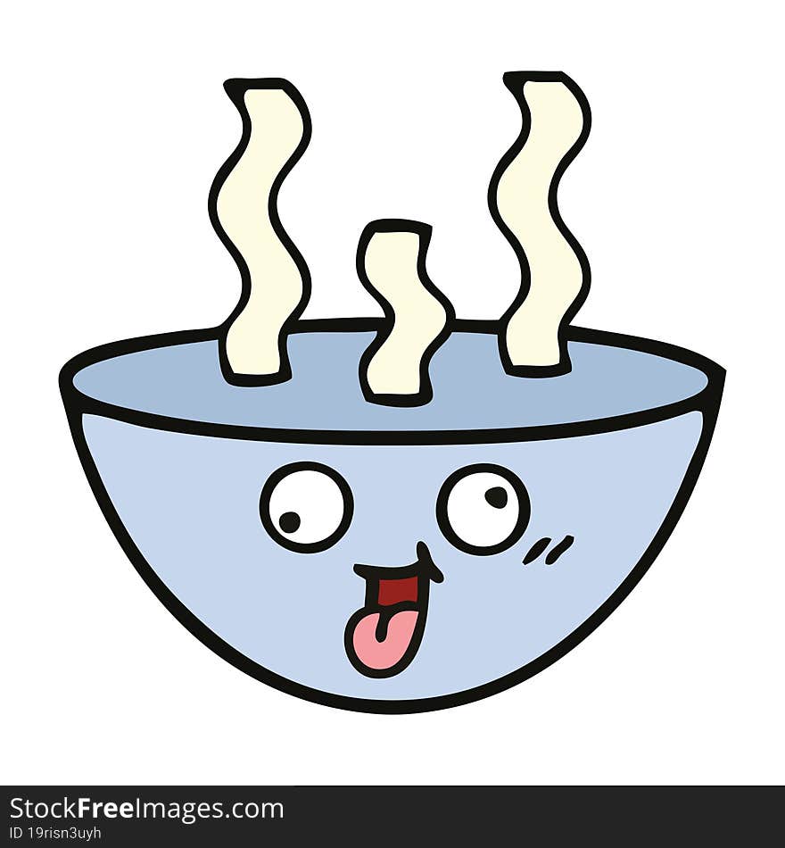 Cute Cartoon Bowl Of Hot Soup