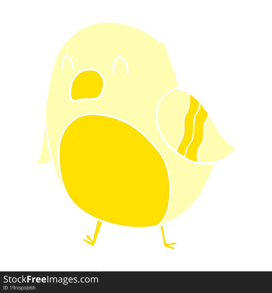 flat color style cartoon Bird