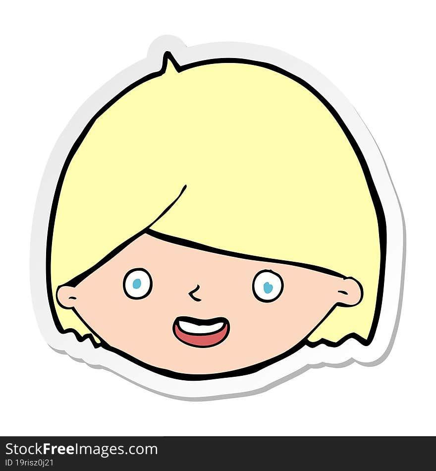 sticker of a cartoon happy face