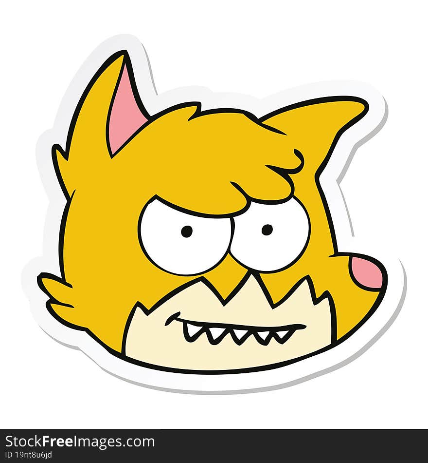 sticker of a cartoon fox face