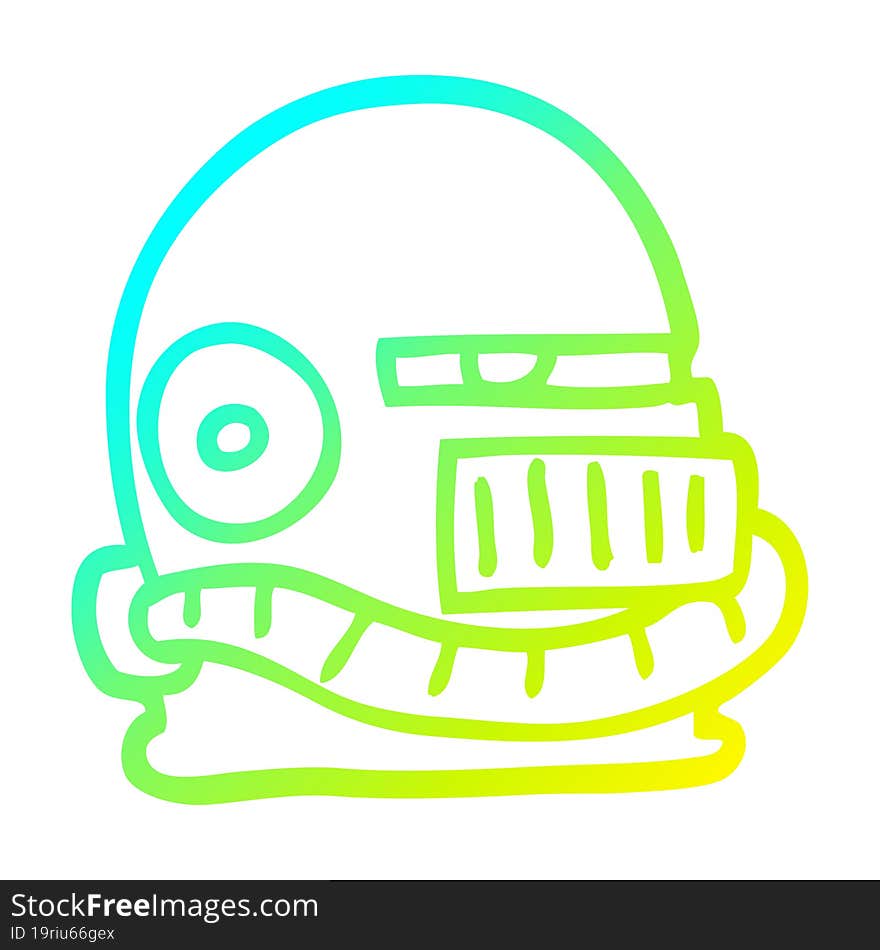 cold gradient line drawing cartoon futuristic helmet