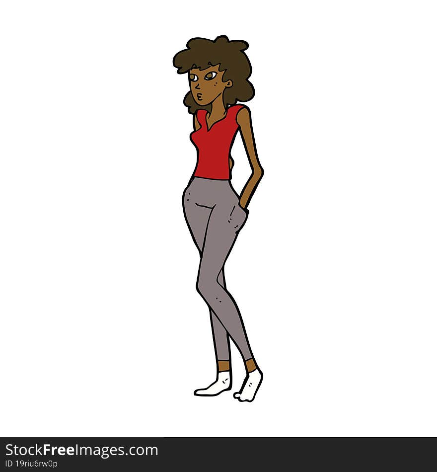 cartoon pretty woman