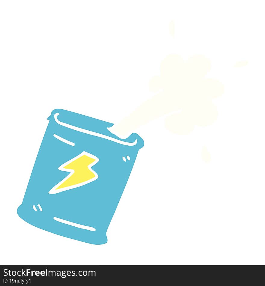 Flat Color Illustration Cartoon Soda Can