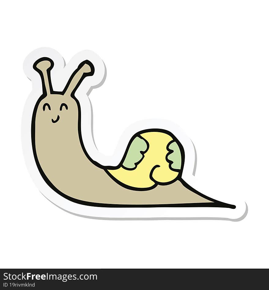 sticker of a cute cartoon snail