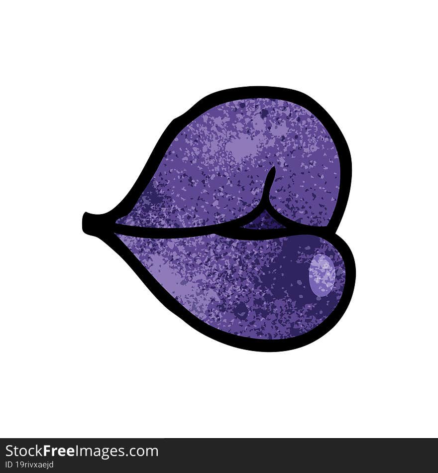 Cartoon Doodle Purple Lips