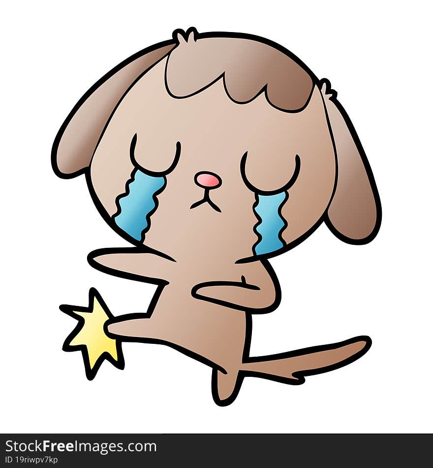 cute cartoon dog crying. cute cartoon dog crying