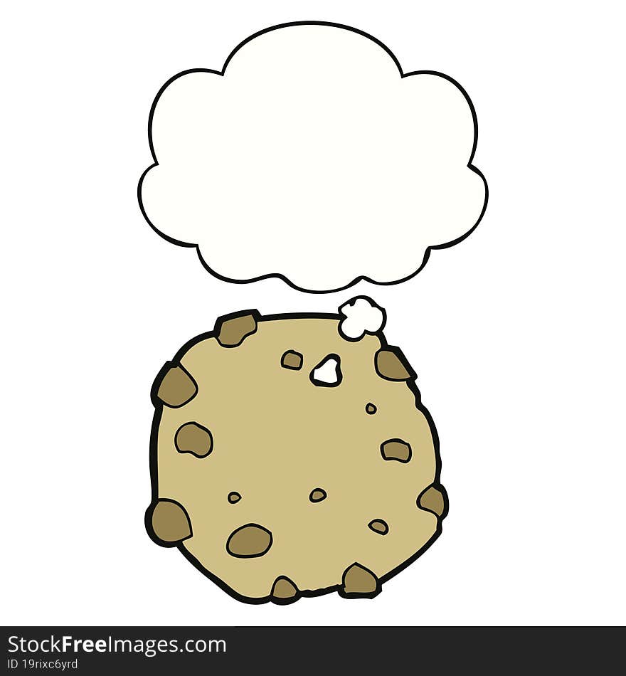 Cartoon Cookie And Thought Bubble