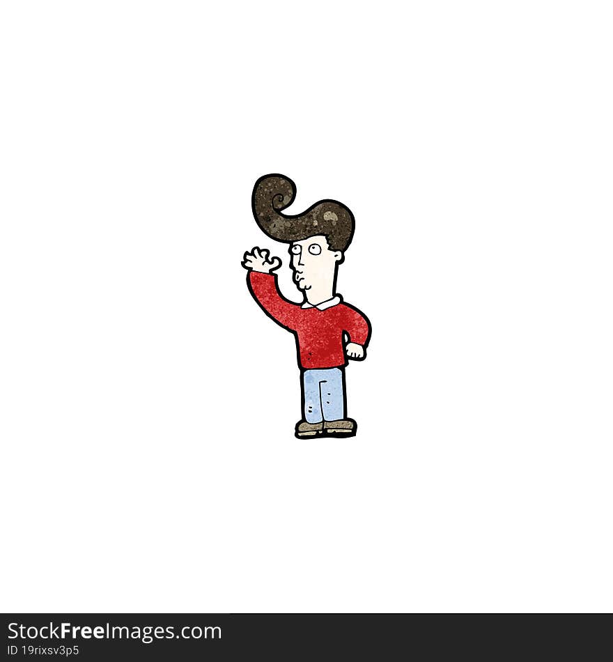 cartoon man with fashion hairstyle