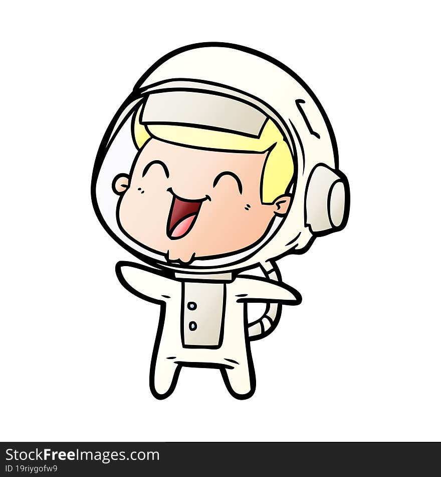 happy cartoon astronaut. happy cartoon astronaut