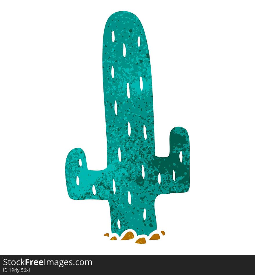 retro cartoon doodle of a cactus