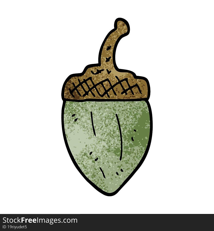 cartoon doodle acorn