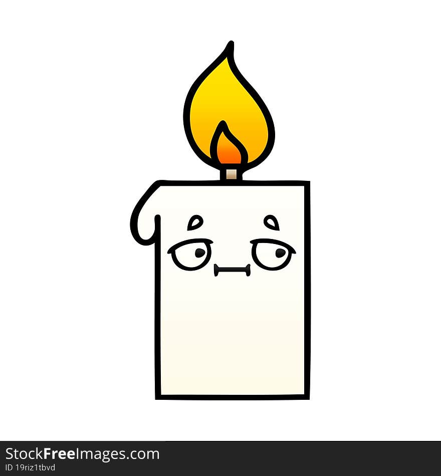 gradient shaded cartoon lit candle