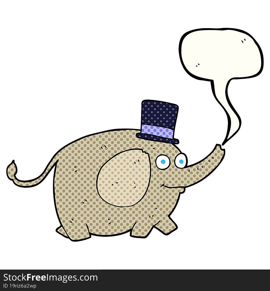 comic book speech bubble cartoon elephant