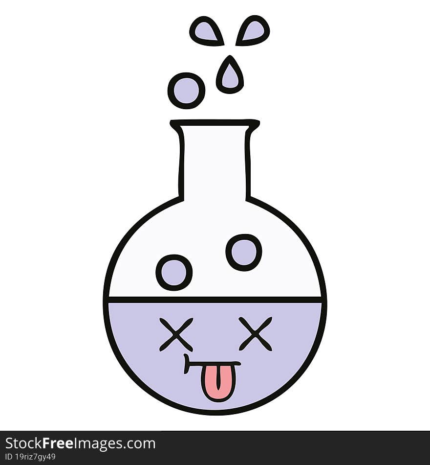 cute cartoon of a test tube. cute cartoon of a test tube