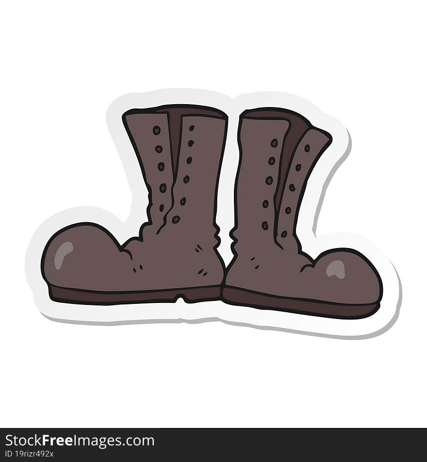 Sticker Of A Cartoon Shiny Army Boots