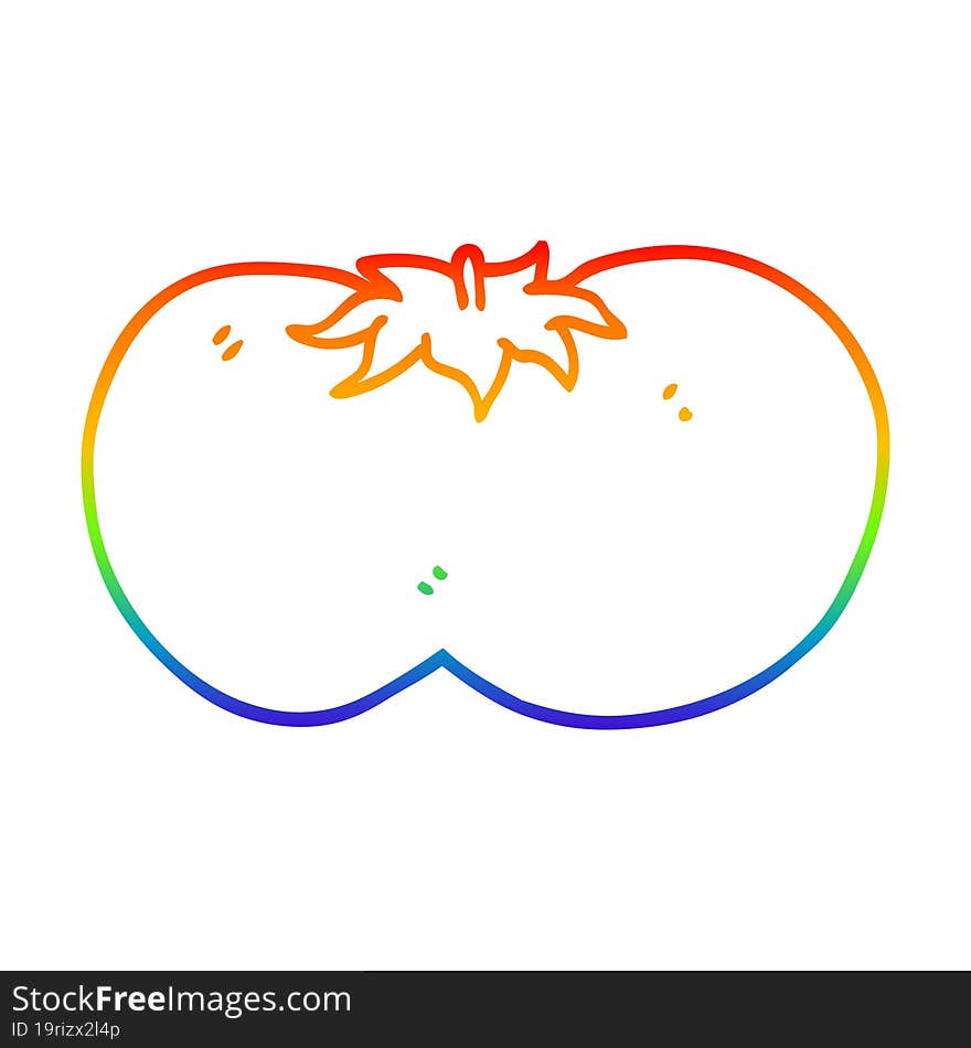 rainbow gradient line drawing cartoon huge tomato