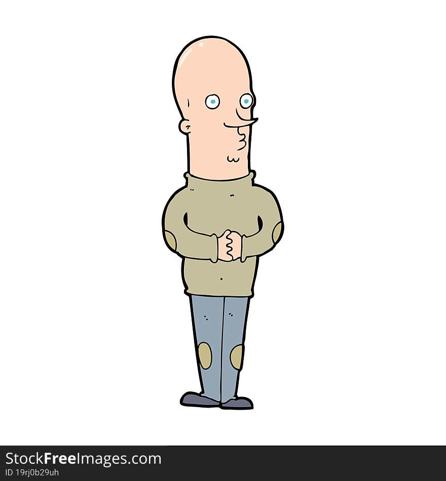 cartoon funny bald man