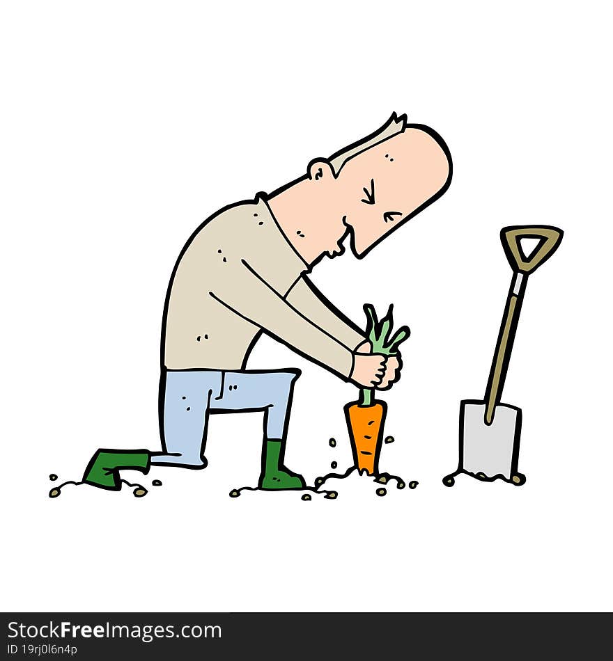 cartoon gardener