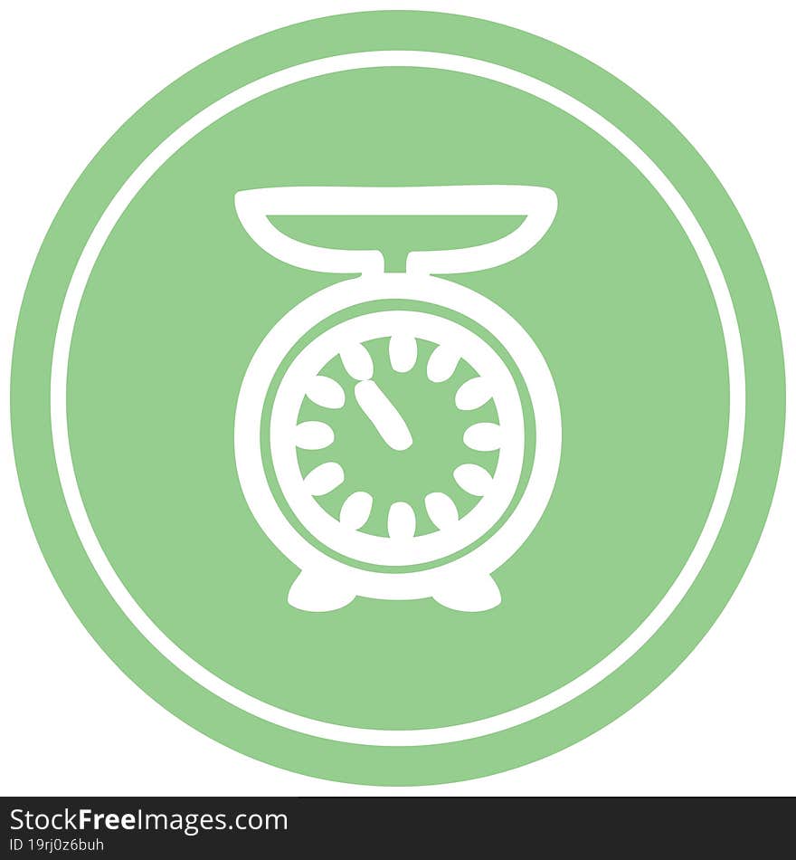 weighing scales circular icon