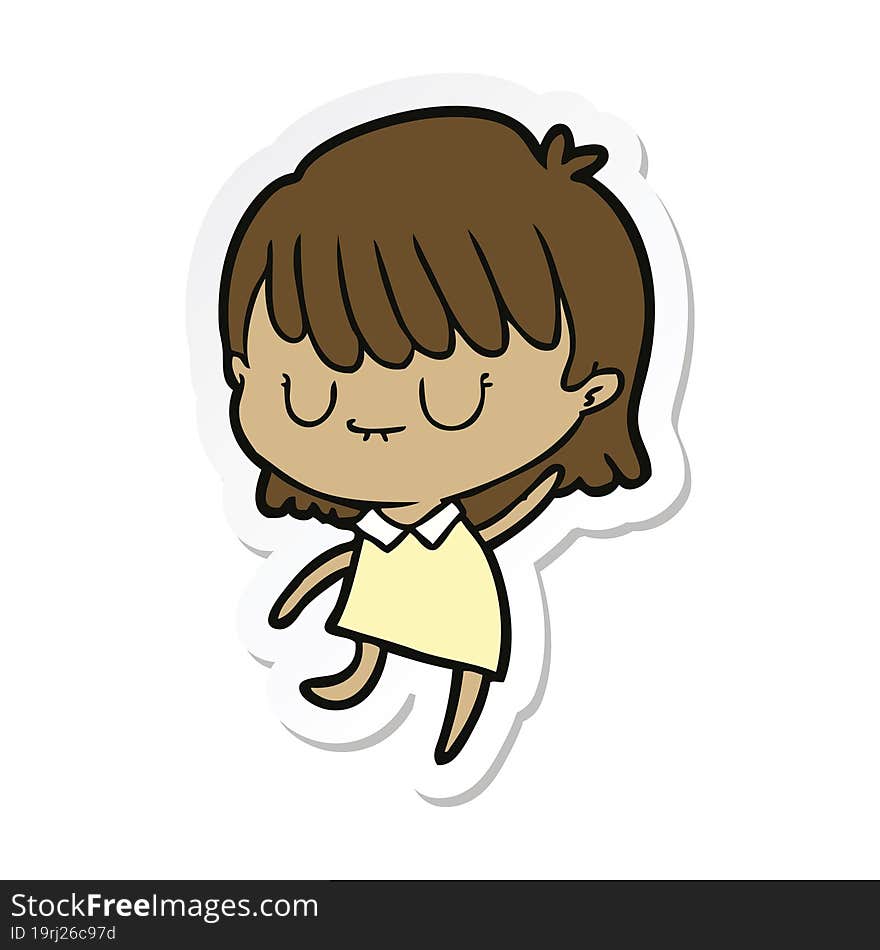 sticker of a cartoon woman