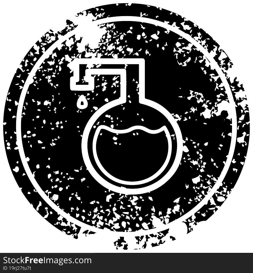 chemical vial distressed icon