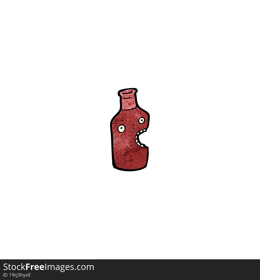 cartoon red wine bottle