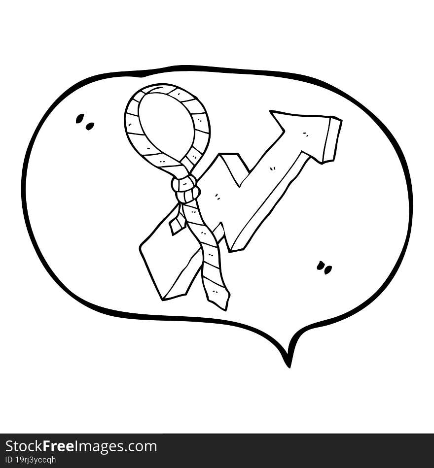 freehand drawn speech bubble cartoon work tie and arrow progress symbol