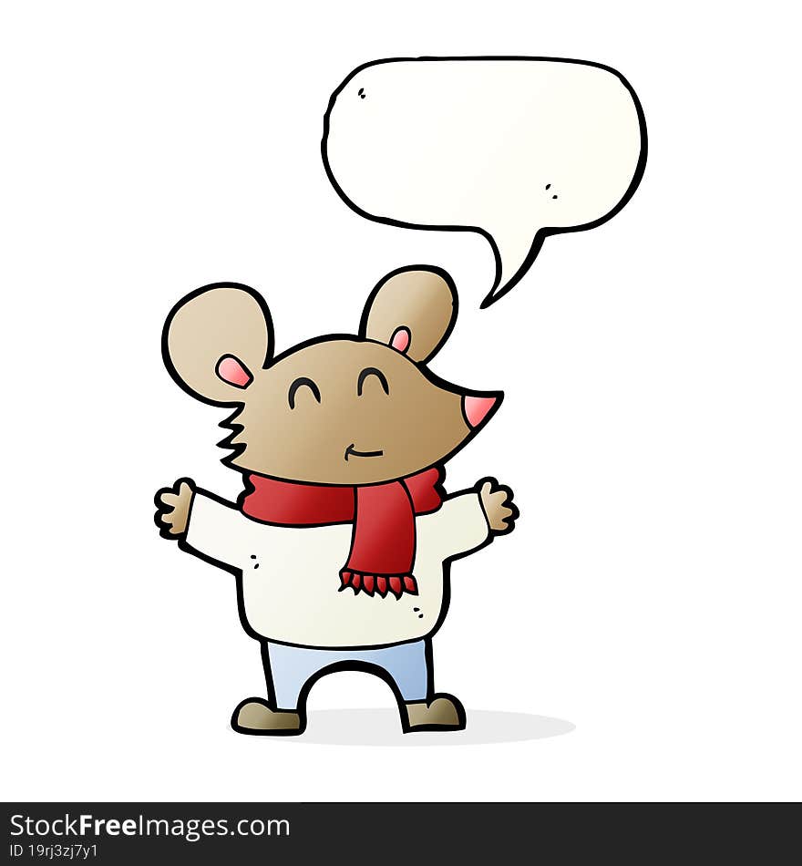 cartoon mouse with speech bubble