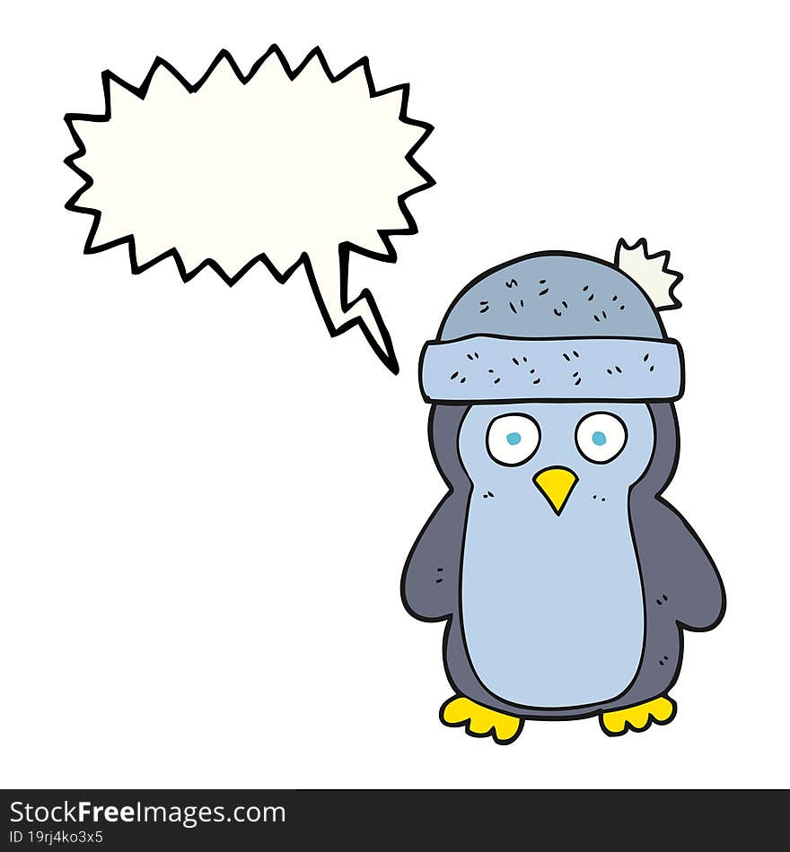 speech bubble cartoon penguin