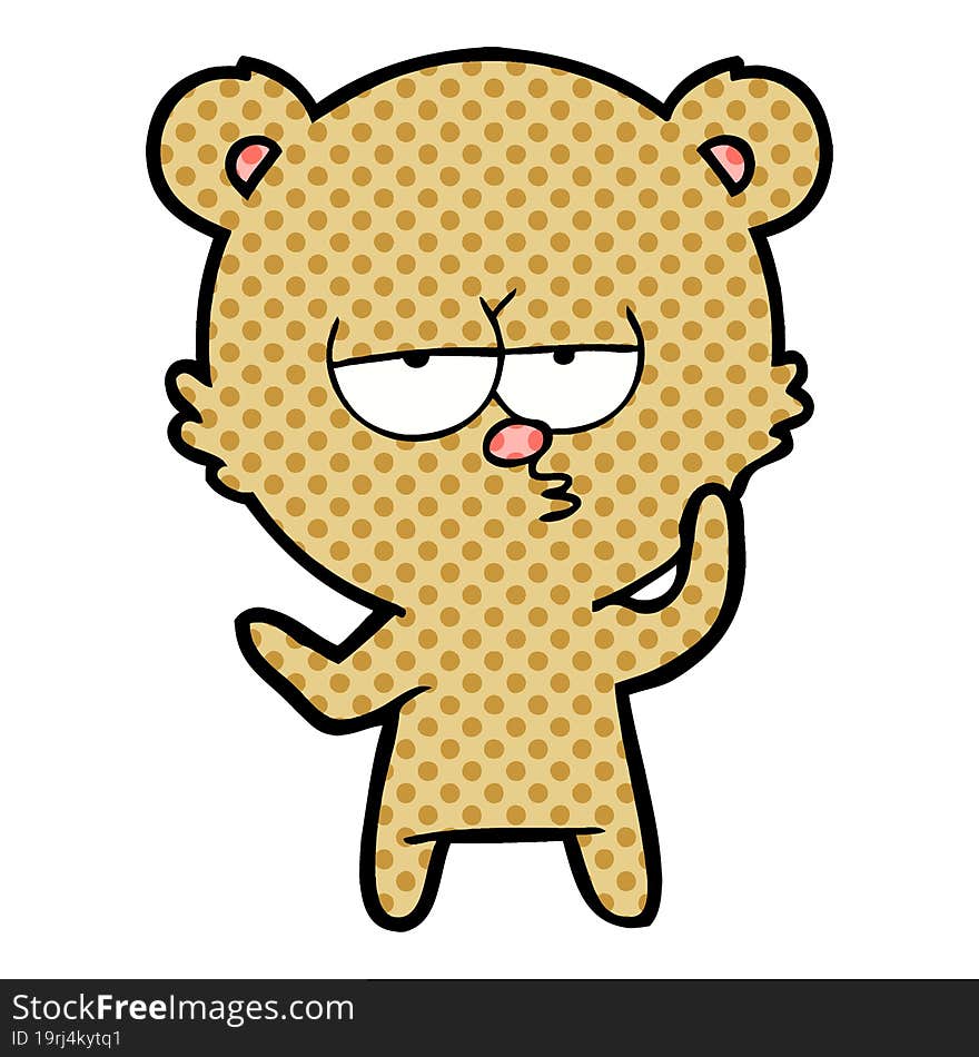 bored bear cartoon. bored bear cartoon