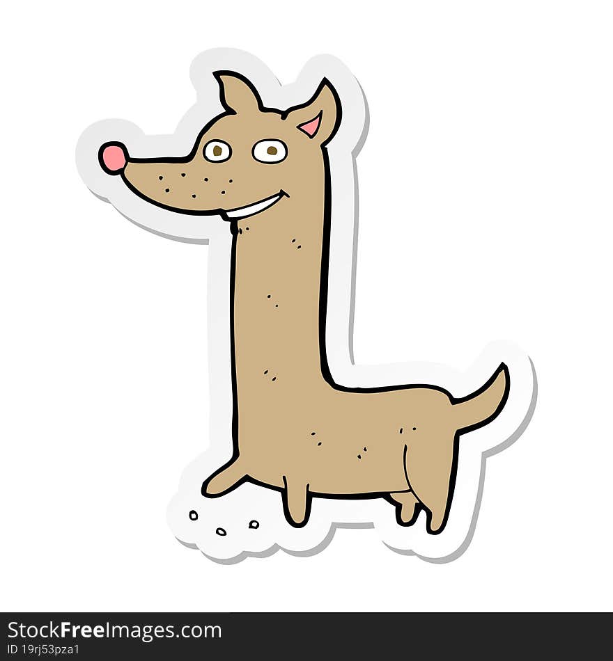 sticker of a funny cartoon dog