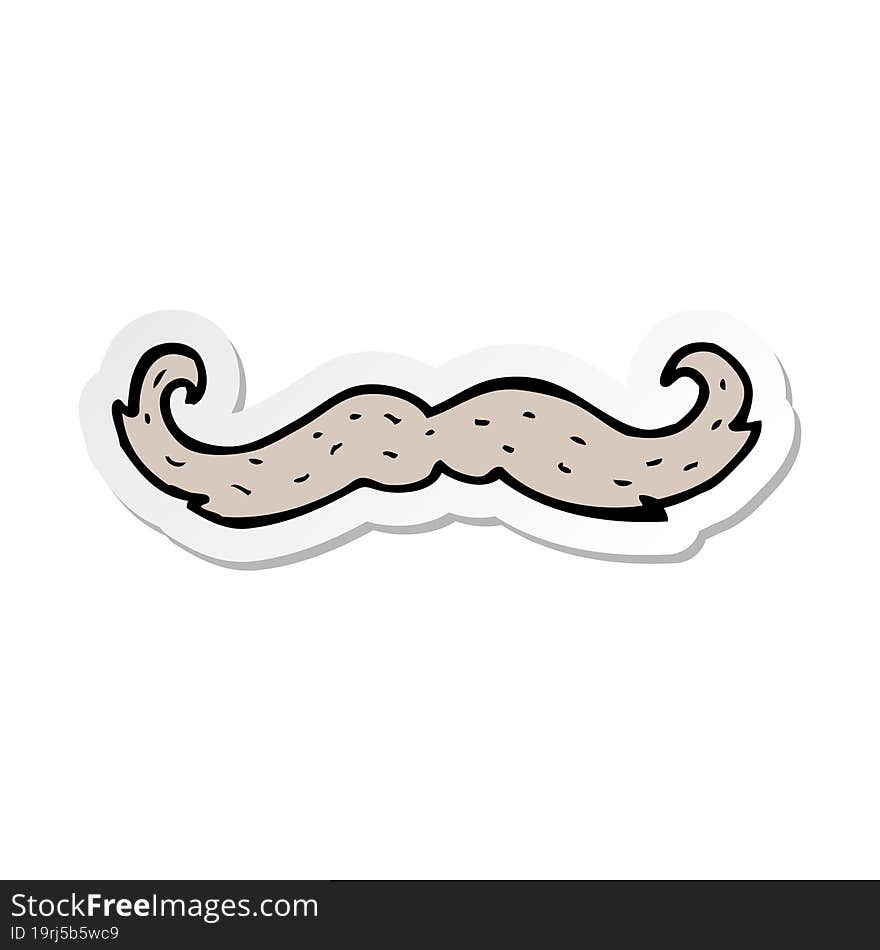 sticker of a cartoon mustache symbol