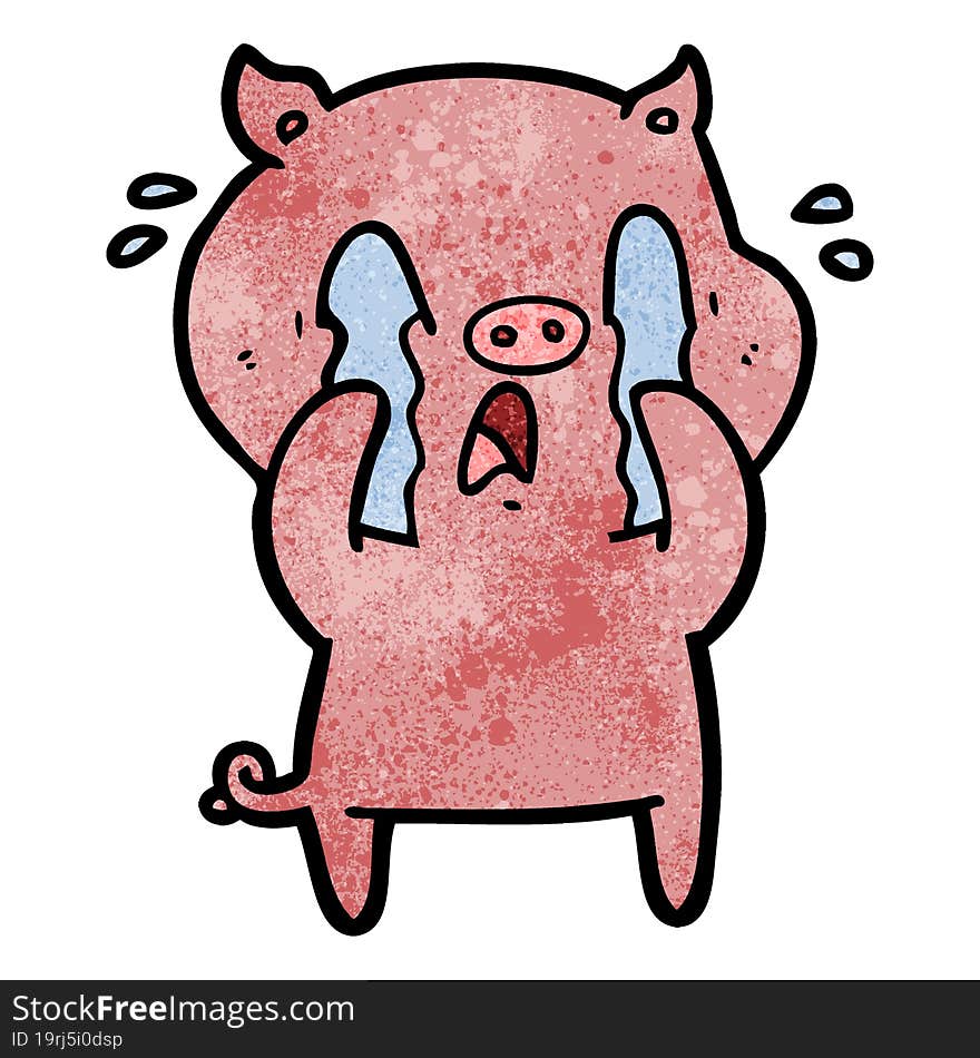 crying pig cartoon. crying pig cartoon