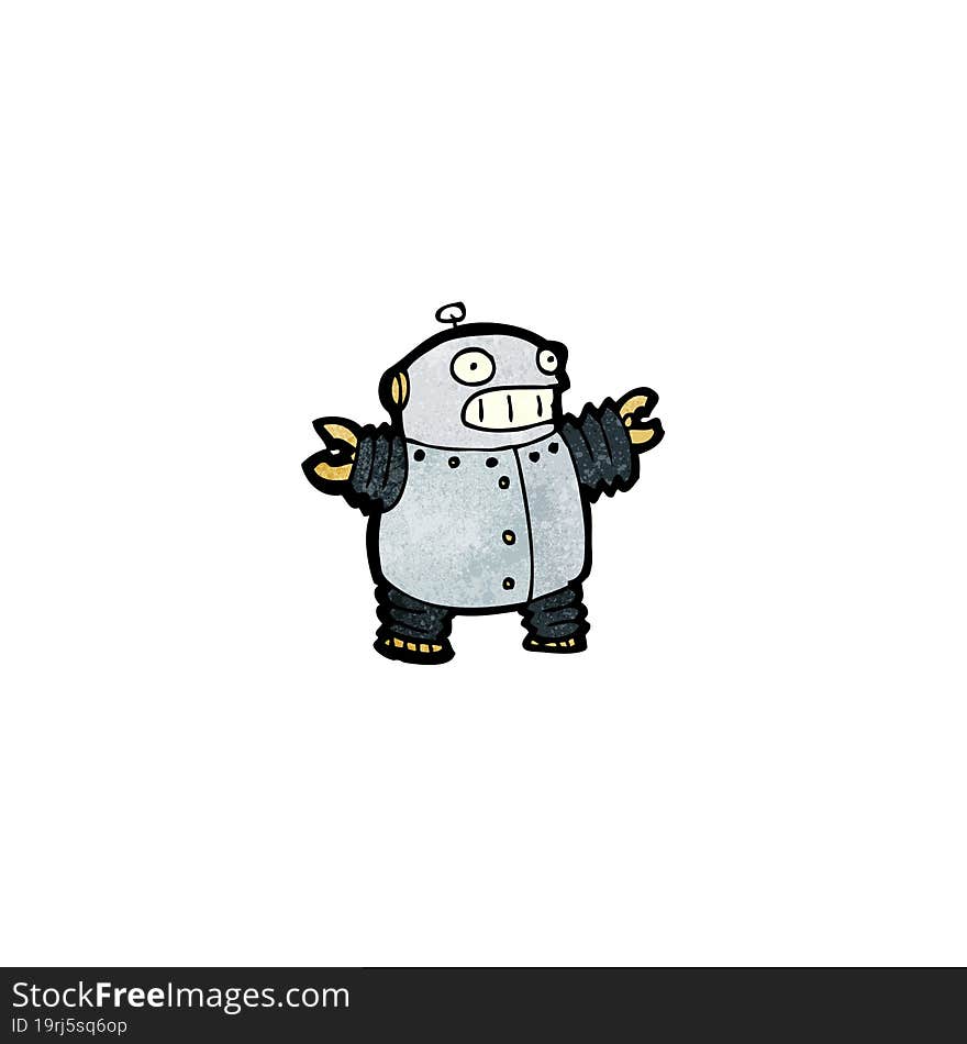 cartoon happy robot