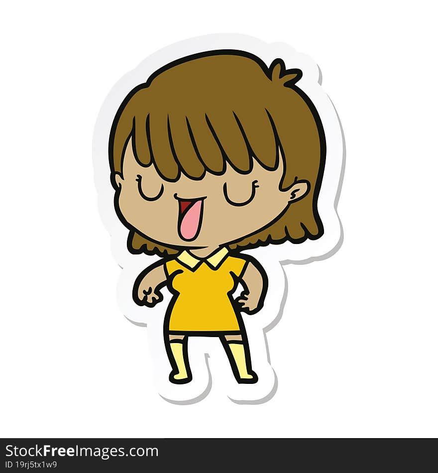 sticker of a cartoon woman