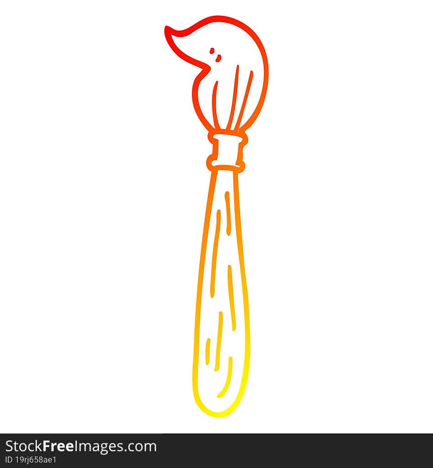 Warm Gradient Line Drawing Cartoon Paint Brush